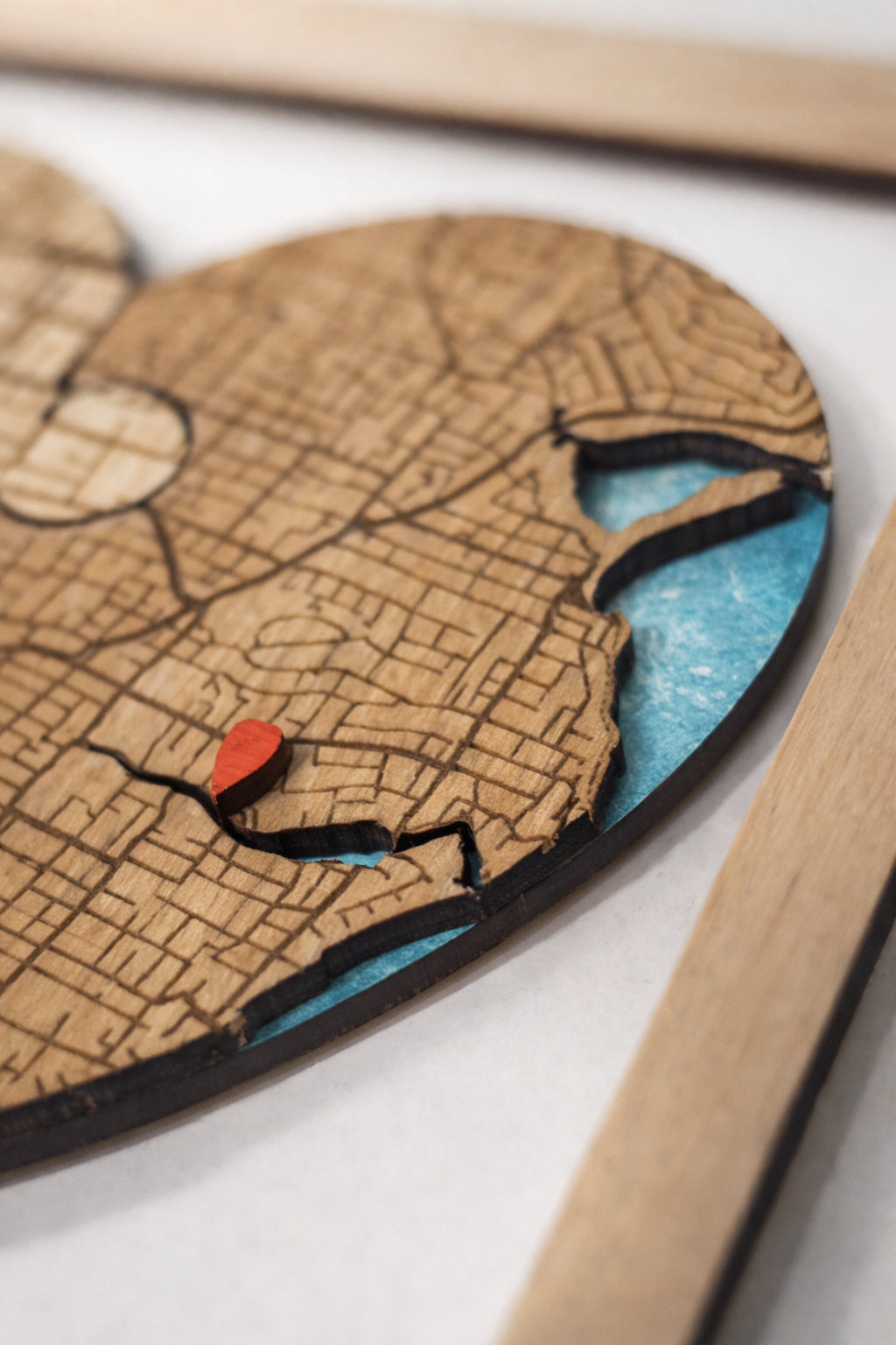 Personalised puzzle location heart wooden map custom wedding gift