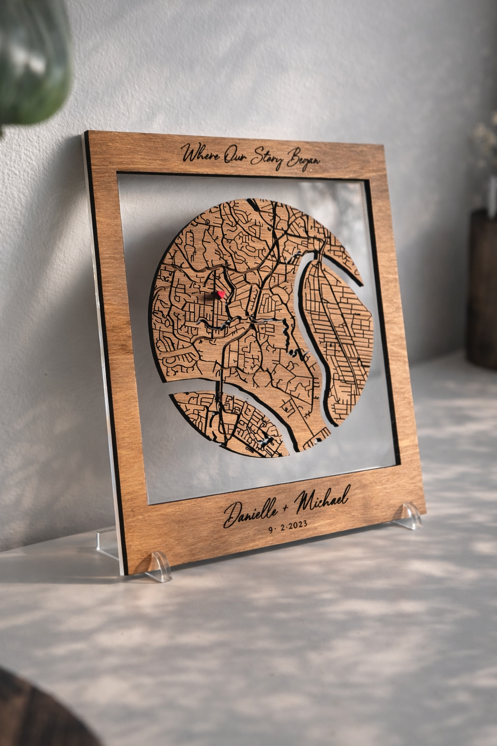 personalised anniversary map gift wooden layered map Australia