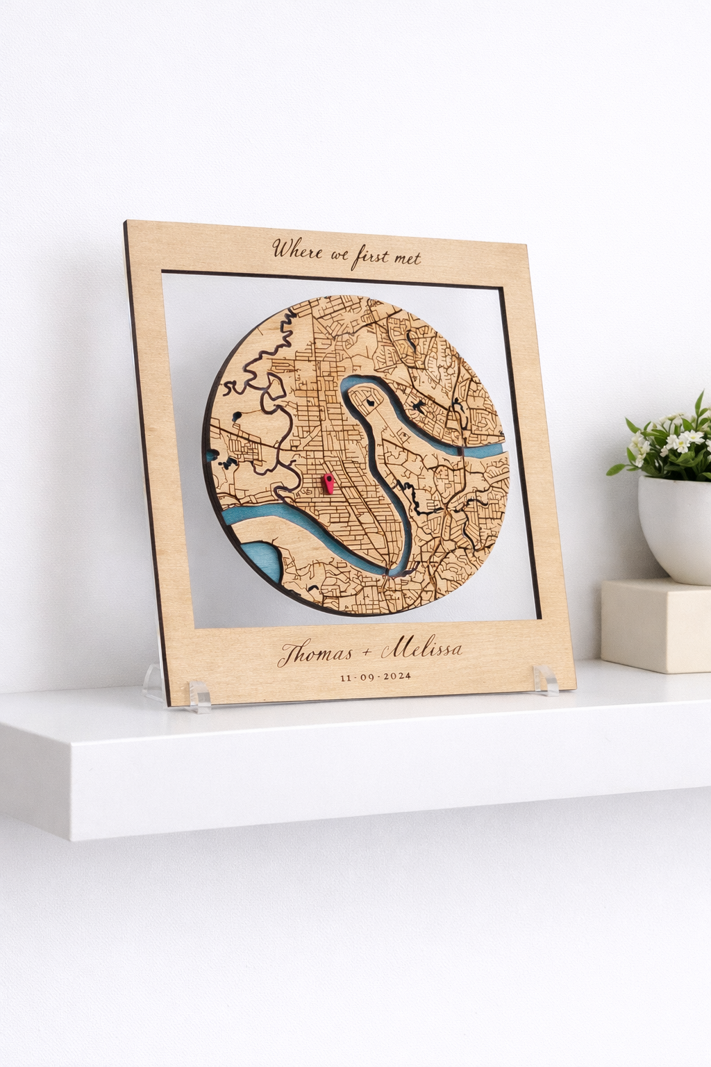 Personalised Map Gift for Weddings & Anniversaries