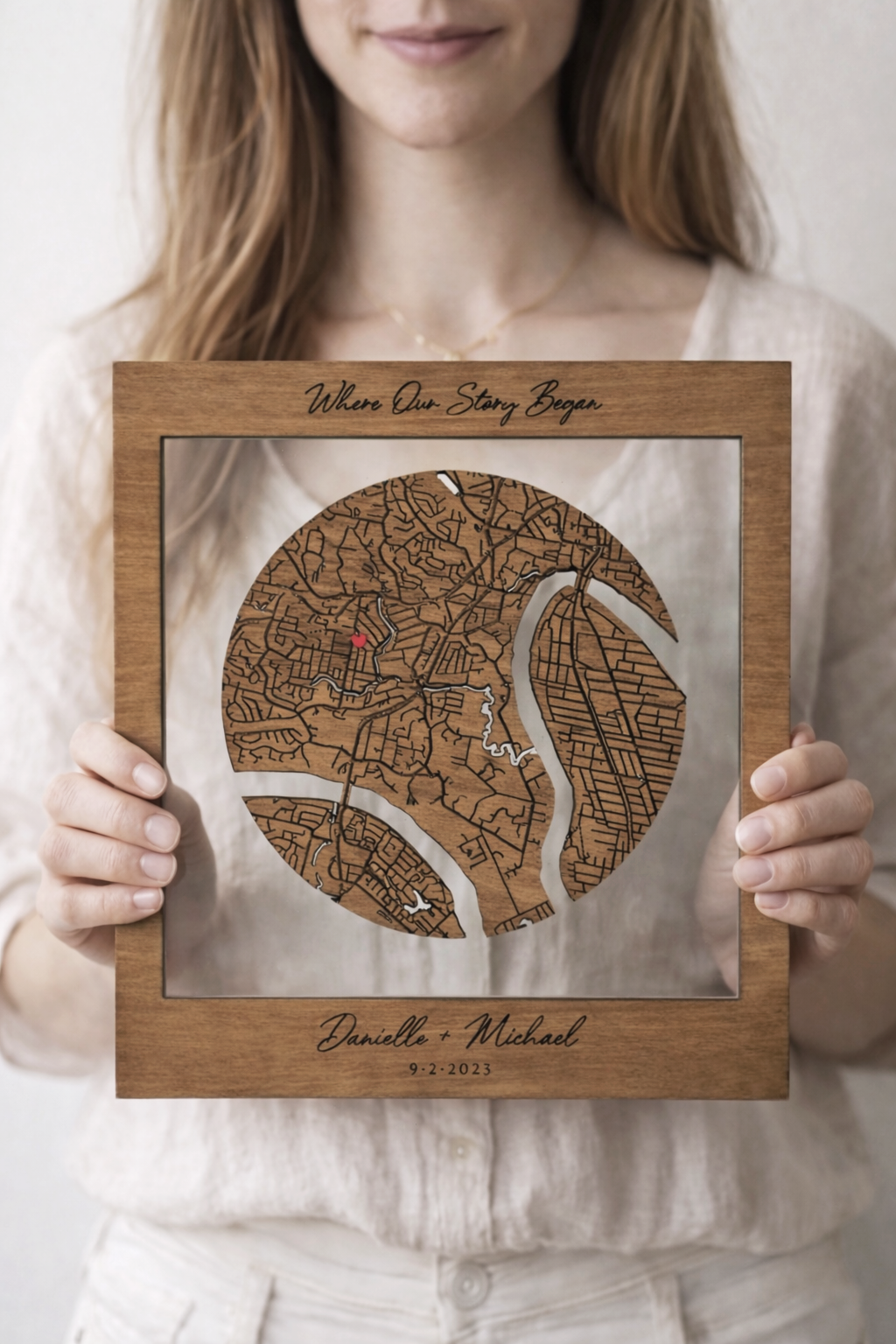 Custom anniversary map gift wooden layered map Australia