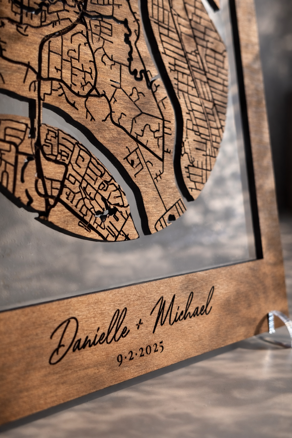 custom anniversary map gift wood layered map Australia