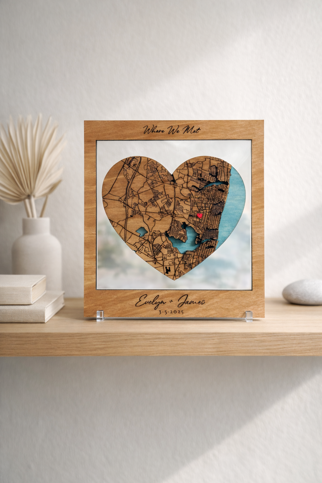 custom anniversary gift wood map